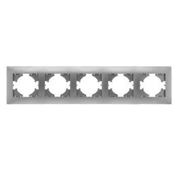 Рамка GUSI ELECTRIC Bravo, горизонтальная, 5-постов, серебро (С1050-004)