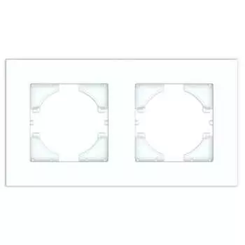 Рамка GUSI ELECTRIC City, горизонтальная, 2-поста, белый (С1112-001)