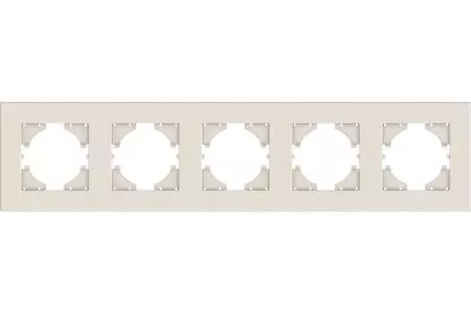 Рамка GUSI ELECTRIC City, горизонтальная, 5-постов, бежевый (С1115-003)