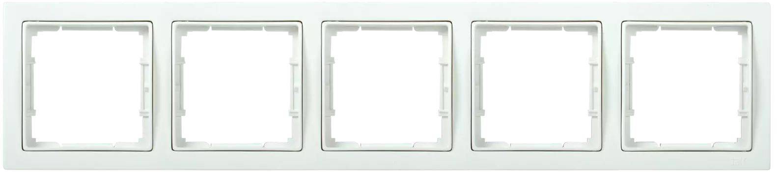 Рамка IEK BOLERO Q1 РУ-5-ББ, горизонтальная и вертикальная, 5-постов, белый (EMB52-K01-Q1)