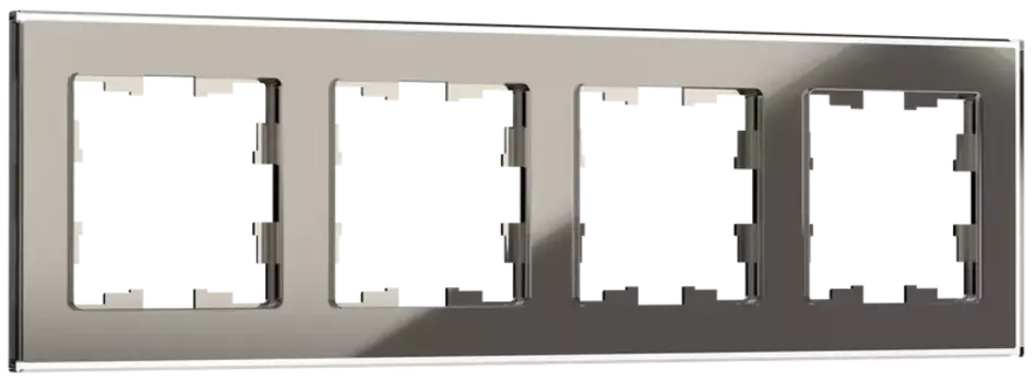 Рамка IEK BRITE BR-M42-G-K30, горизонтальная и вертикальная, 4-поста, дымчатый (BR-M42-G-K30)