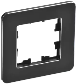 Рамка IEK BRITE РУ-1-1-Бр, горизонтальная и вертикальная, 1-пост, черный (BR-M12-M-01-K02)