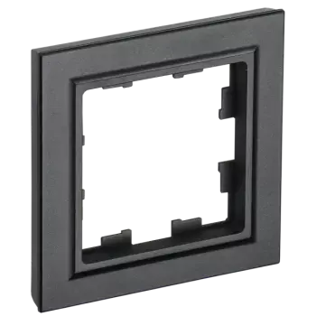 Рамка IEK BRITE РУ-1-БрЧ, горизонтальная и вертикальная, 1-пост, черный (BR-M12-K02)