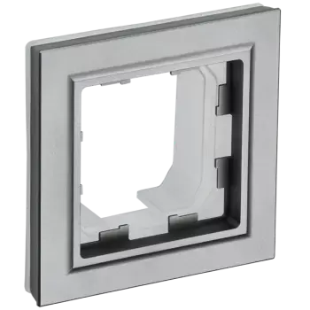 Рамка IEK BRITE РУ-1-БрС-44, горизонтальная и вертикальная, 1-пост, сталь (BR-M12-44-K46)