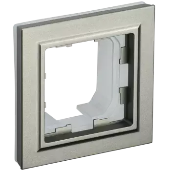 Рамка IEK BRITE РУ-1-БрШ-44, горизонтальная и вертикальная, 1-пост, шампань (BR-M12-44-K37)