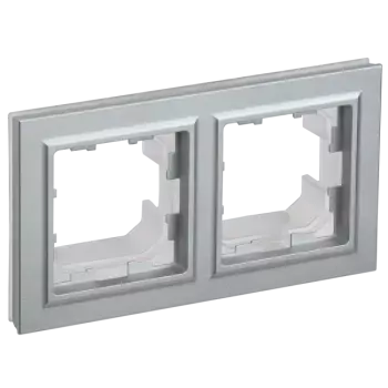 Рамка IEK BRITE РУ-2-БрА-44, горизонтальная и вертикальная, 2-поста, алюминий (BR-M22-44-K47)