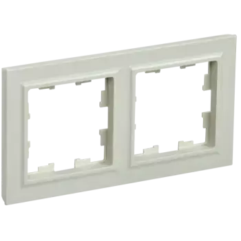 Рамка IEK BRITE РУ-2-БрКр, горизонтальная и вертикальная, 2-поста, бежевый (BR-M22-K10)