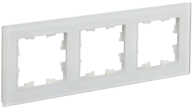 Рамка IEK BRITE РУ-3-2-Бр, горизонтальная и вертикальная, 3-поста, матовый белый (BR-M32-G-31-K01)