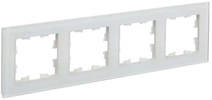 Рамка IEK BRITE РУ-4-2-Бр, горизонтальная и вертикальная, 4-поста, матовый белый (BR-M42-G-31-K01)