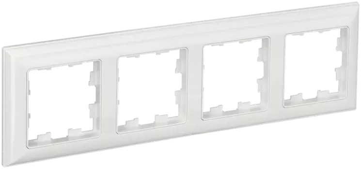 Рамка IEK BRITE РУ-4-Бр, горизонтальная и вертикальная, 4-поста, белый (BR-M42-12-K01)