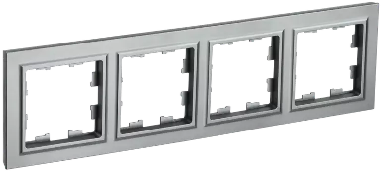 Рамка IEK BRITE РУ-4-БрС, горизонтальная и вертикальная, 4-поста, сталь (BR-M42-K46)