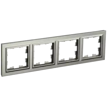 Рамка IEK BRITE РУ-4-БрШ, горизонтальная и вертикальная, 4-поста, шампань (BR-M42-K37)