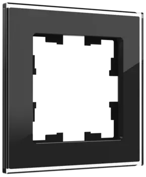 Рамка IEK BRITE стеклянные РУ-1-2-БрЧ, горизонтальная и вертикальная, 1-пост, черный (BR-M12-G-K02)