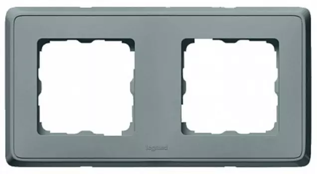 Рамка Legrand Cariva, 2-поста, жемчужно-серый (773692)