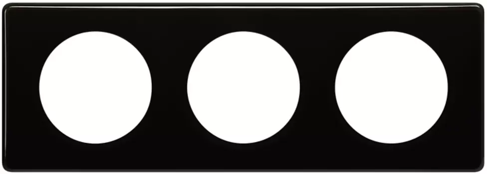 Рамка Legrand Celiane, 3-поста, черный глянец (066683)