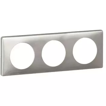 Рамка Legrand Celiane, горизонтальная и вертикальная, 3-поста, титан (068903)