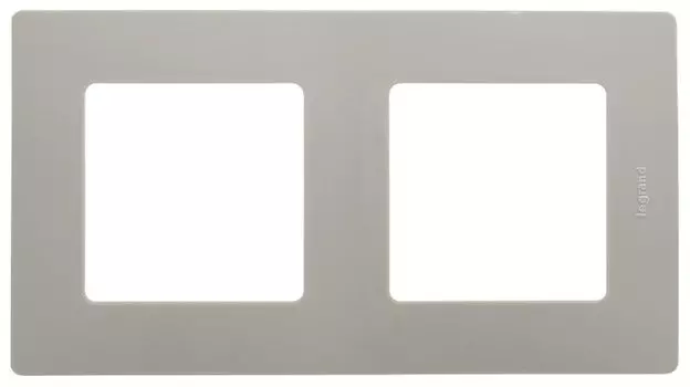 Рамка Legrand Etika, горизонтальная и вертикальная, 2-поста, 4-модуля, cветлая галька (672522)