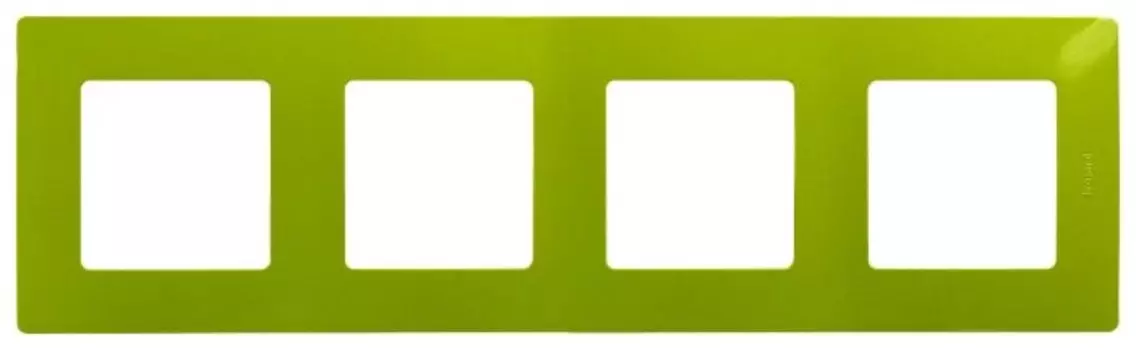 Рамка Legrand Etika, горизонтальная и вертикальная, 4-поста, 8-модулей, зеленый (672544)