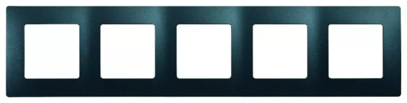 Рамка Legrand Etika, горизонтальная и вертикальная, 5-постов, 10-модулей, антрацит (672585)