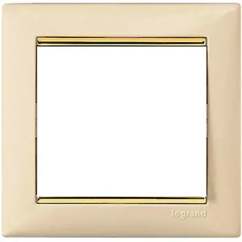 Рамка Legrand Valena, 1-пост, слоновая кость/золото (774151)