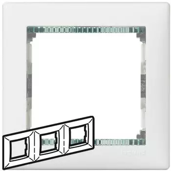 Рамка Legrand Valena, 3-поста, белый/кристалл (774463)