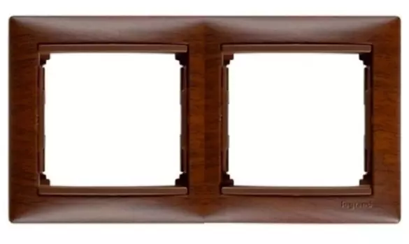 Рамка Legrand Valena, горизонтальная, 2-поста, тонированное дерево (770312)