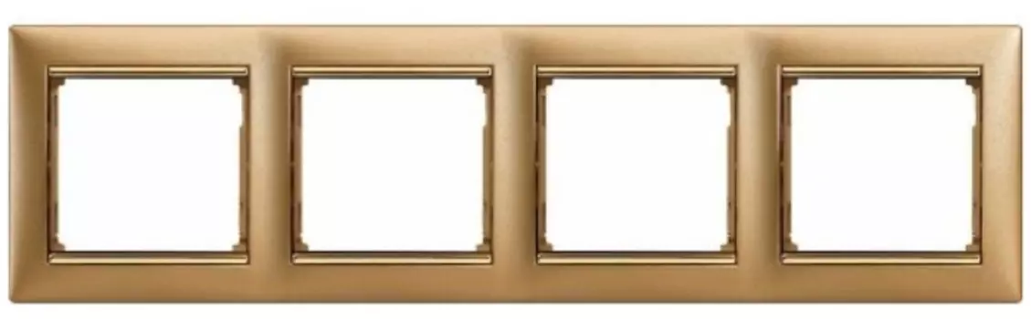 Рамка Legrand Valena, горизонтальная, 4-поста, матовое золото (770304)