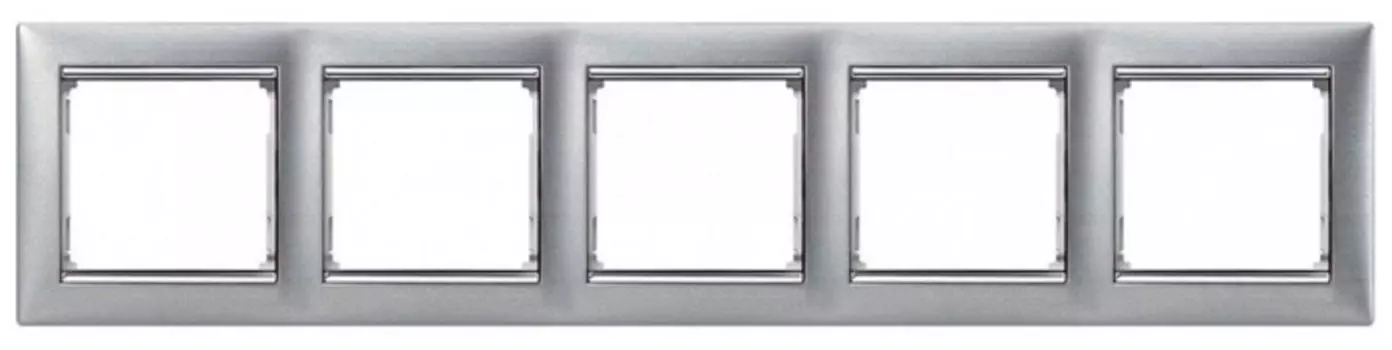 Рамка Legrand Valena, горизонтальная, 5-постов, алюминий матовый (770335)