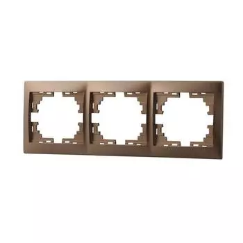 Рамка LEZARD, горизонтальная, 3-поста, светло-коричневый (701-3100-148)