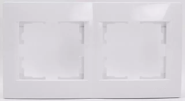 Рамка LEZARD Karina, горизонтальная, 2-поста, белая (707-0200-147)