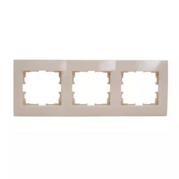 Рамка LEZARD Karina, горизонтальная, 3-поста, кремовый (707-0300-148)