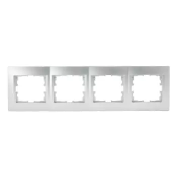 Рамка LEZARD Karina, горизонтальная, 4-поста, серебро (707-4300-149)