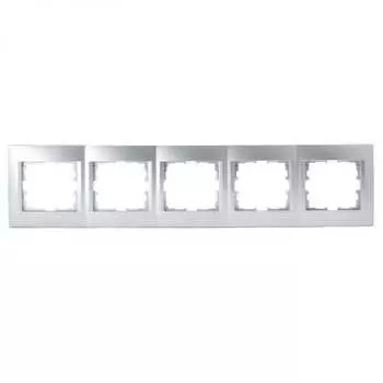 Рамка LEZARD Karina, горизонтальная, 5-постов, серебро (707-4300-150)