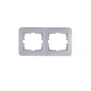 Рамка LEZARD Karina Life, горизонтальная, 2-поста, серебро (708-4300-147)