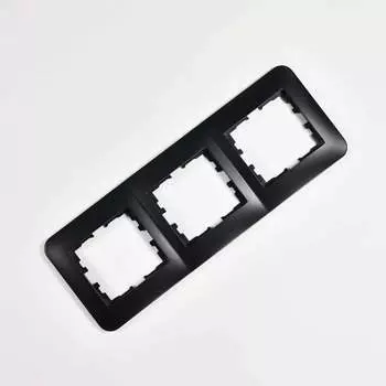 Рамка LEZARD Karina Life, горизонтальная, 3-поста, черный бархат (708-4200-148)