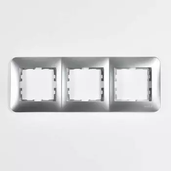 Рамка LEZARD Karina Life, горизонтальная, 3-поста, серебро (708-4300-148)