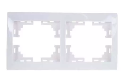 Рамка LEZARD Mira, горизонтальная, 2-поста, белый (701-0200-147)