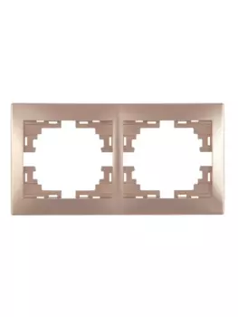 Рамка LEZARD Mira, горизонтальная, 2-поста, светло-коричневый (701-3100-147)