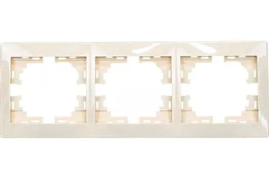 Рамка LEZARD Mira, горизонтальная, 3-поста, кремовый (701-0300-148)