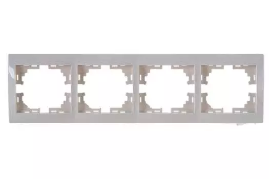 Рамка LEZARD Mira, горизонтальная, 4-поста, кремовый (701-0300-149)