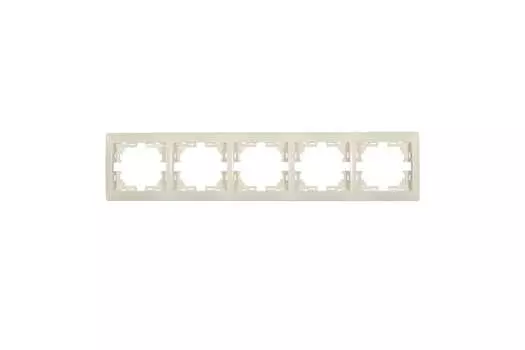 Рамка LEZARD Mira, горизонтальная, 5-постов, кремовый (701-0300-150)