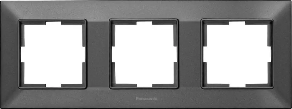 Рамка Panasonic Arkedia Slim, горизонтальная, 3-поста, дымчатый (WNTF08032DG-RU)