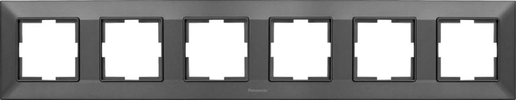 Рамка Panasonic Arkedia Slim, горизонтальная, 6шт., дымчатый (WNTF08062DG-RU)