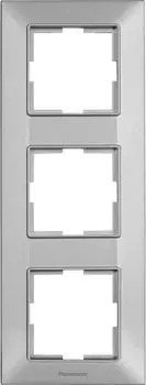 Рамка Panasonic Arkedia Slim, вертикальная, 3-поста, серебро (WNTF08132SL-RU)