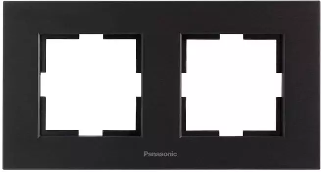 Рамка Panasonic Karre Plus, горизонтальная, 2-поста, черный (WKTF08023AB-RU)
