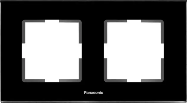 Рамка Panasonic Karre Plus, горизонтальная, 2-поста, черный (WKTF08023GG-RU)