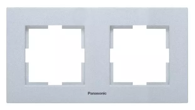 Рамка Panasonic Karre Plus, горизонтальная, 2-поста, серебро (WKTF08022SL-RU)