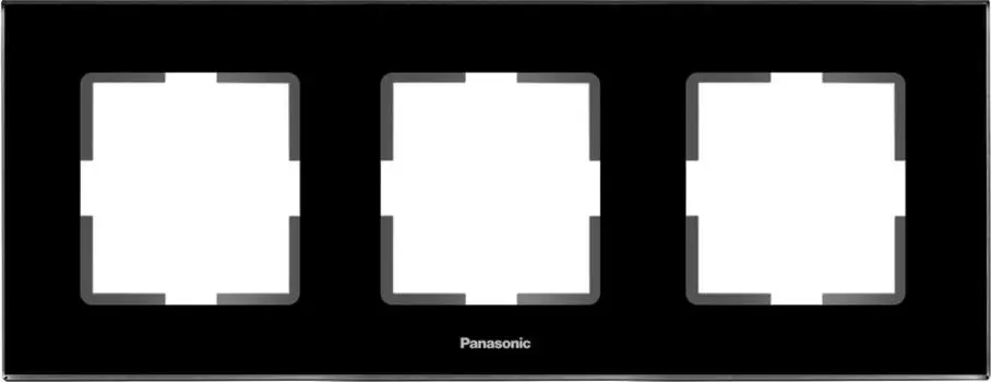 Рамка Panasonic Karre Plus, горизонтальная, 3-поста, черный (WKTF08033AB-RU)