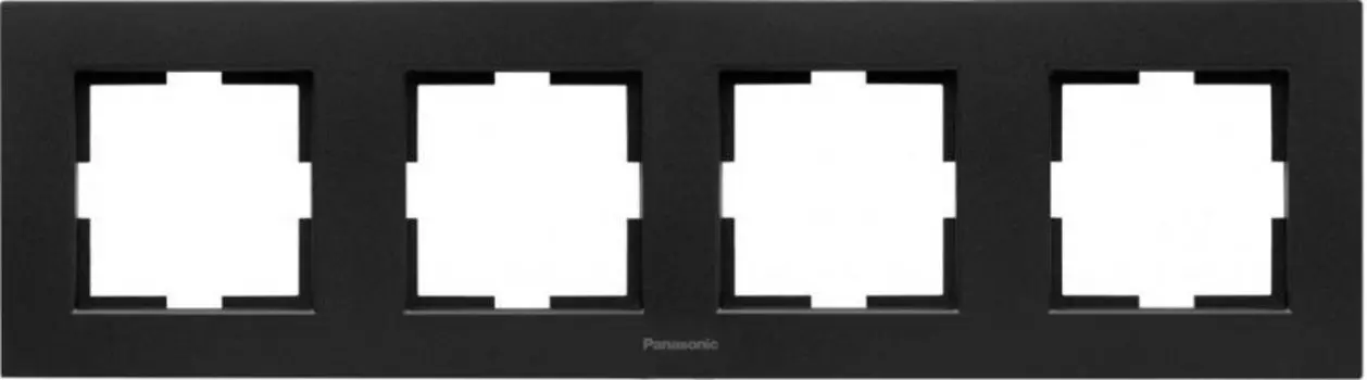 Рамка Panasonic Karre Plus, горизонтальная, 4-поста, черный кварц (WKTF08043CB-RU)