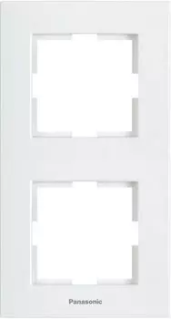 Рамка Panasonic Karre Plus, вертикальная, 2-поста, белый (WKTF08122WH-RU)